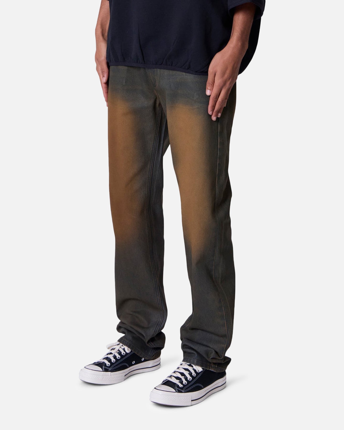 MNML D732 Rust Wash Denim Jeans Black/Brown | Culture Kings US