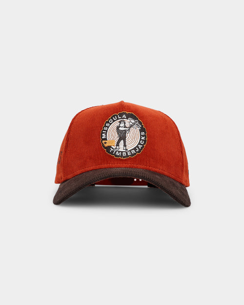 New Era Missoula Timberjacks 'Pumpkin Spice Corduroy' 9FORTY A-Frame Snapback Copper/Brown