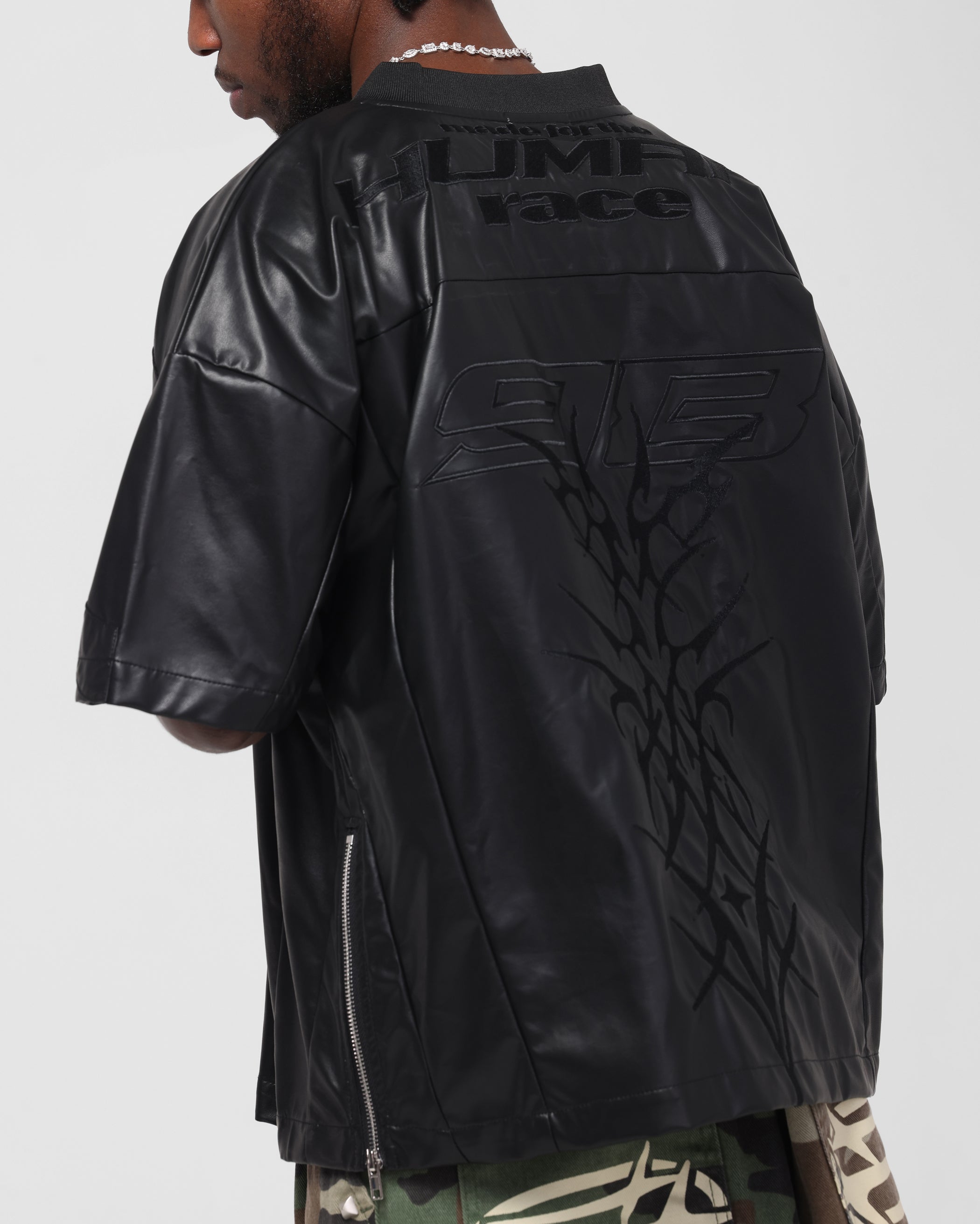 Loiter Vegan Leather Football Top Black | Culture Kings US