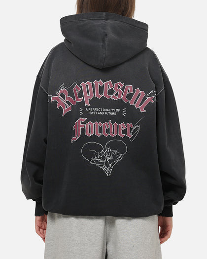 Represent Duality Hoodie Washed Black