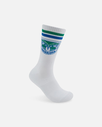 Foot-ies New Zealand Warriors Crew Socks 2 Pack White/Blue