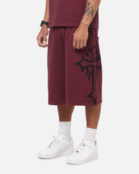 Ed Hardy Trinity Baggy Sweat Shorts Plum