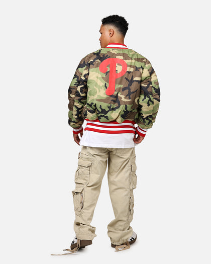 New Era X Alpha Series X MLB Philadelphia Phillies MA-1 Bomber Jacket Red