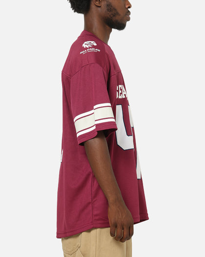 Bleacher Athletic Manly Warringah Sea Eagles NRL Gridiron Mesh Jersey Official Team Color