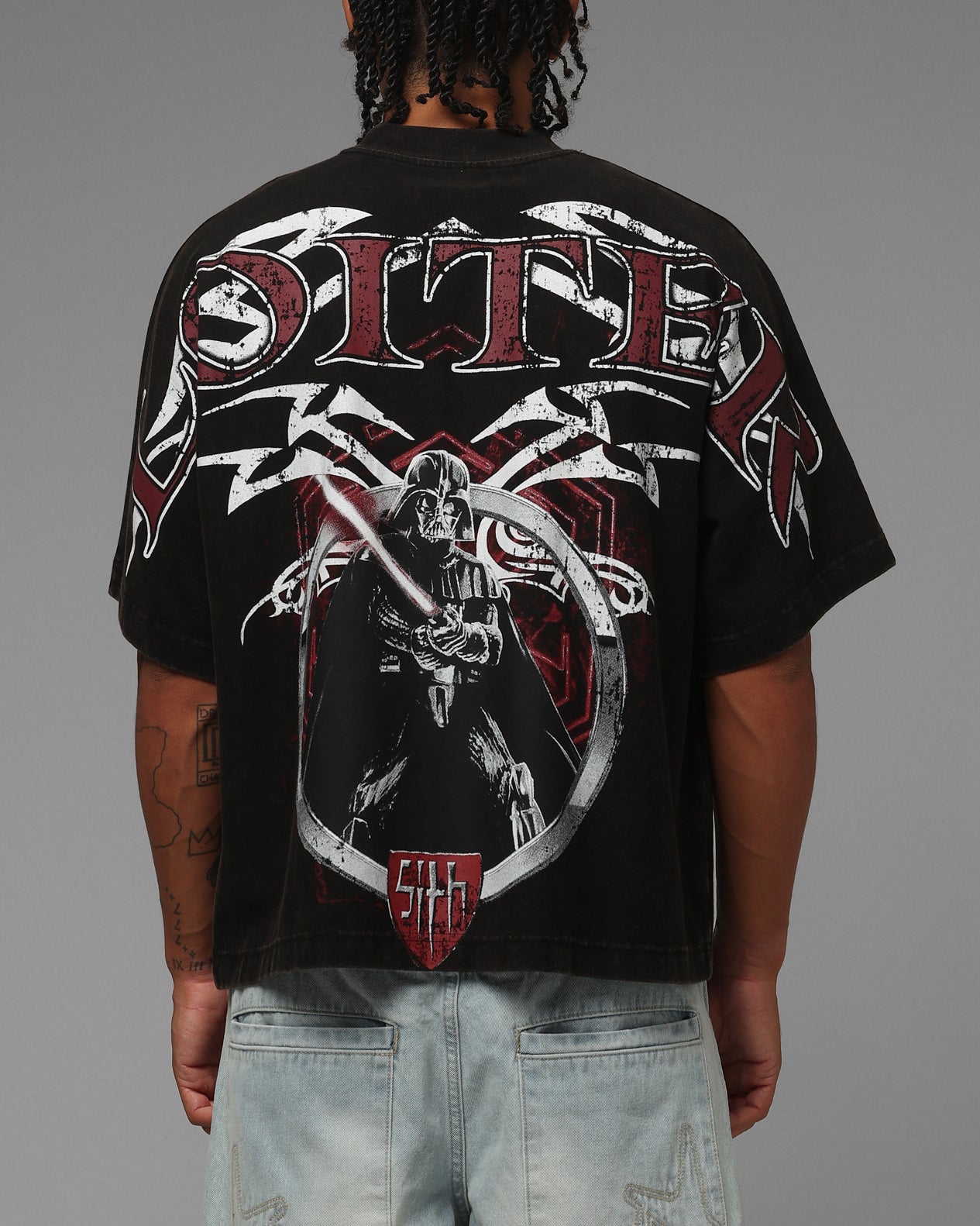 Loiter Star Wars Vader Boxy T-Shirt Washed Black | Culture Kings US