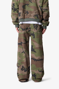 MNML Ultra Wide Twill Cargo Pants Camo