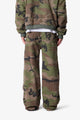 MNML Ultra Wide Twill Cargo Pants Camo