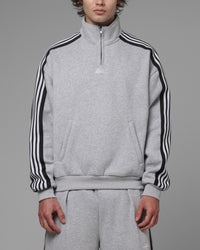 Loiter Hybrid Track Quarter Zip Grey Marle