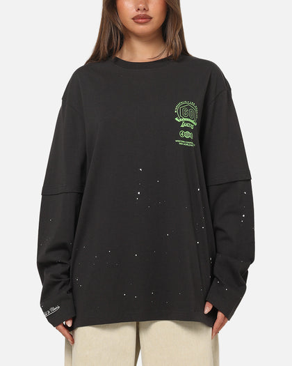 Mitchell & Ness Los Angeles Lakers 48 Mock Layer Vintage Long Sleeve T-Shirt Washed Black