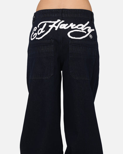 Ed Hardy Women's Cuffed Jeans Indigo