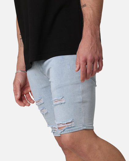 Saint Morta Thrashed Shorts Pale Blue