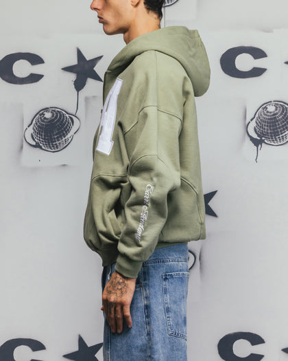 Carre Legacy Panelled Zip Hoodie Green