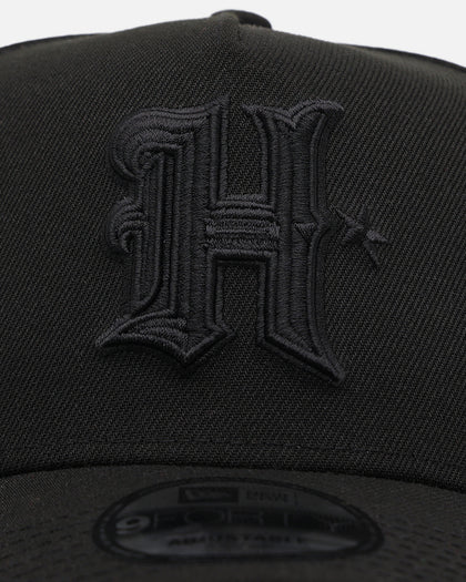 New Era Houston Texans 'Black on Black' 9FORTY A-Frame Snapback Black/Black