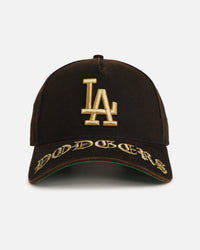 New Era Los Angeles Dodgers 'Washed Black Gothic Script' 9FORTY A-Frame Snapback Black