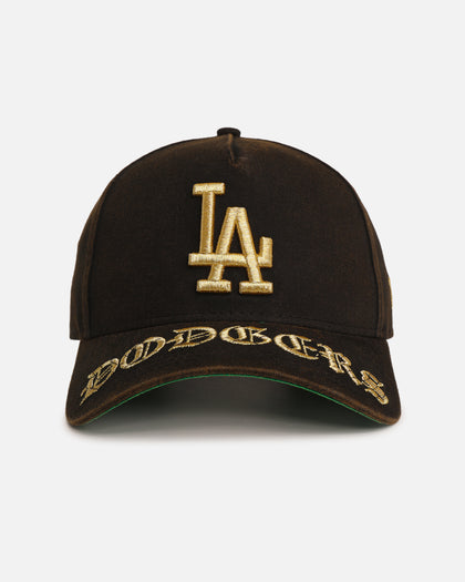 New Era Los Angeles Dodgers 'Washed Black Gothic Script' 9FORTY A-Frame Snapback Black