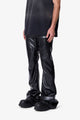 MNML Super Stacked Leather Pants Black