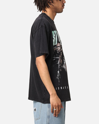 UFC By Culture Kings Israel "The Last Stylebender" Adesanya Revenge Vintage T-Shirt Black Acidwash