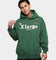 X-Large Pigment Dyed Puff Logo Pullover Hoodie Green