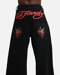 Ed Hardy Death Before Dishonour Jeans Black