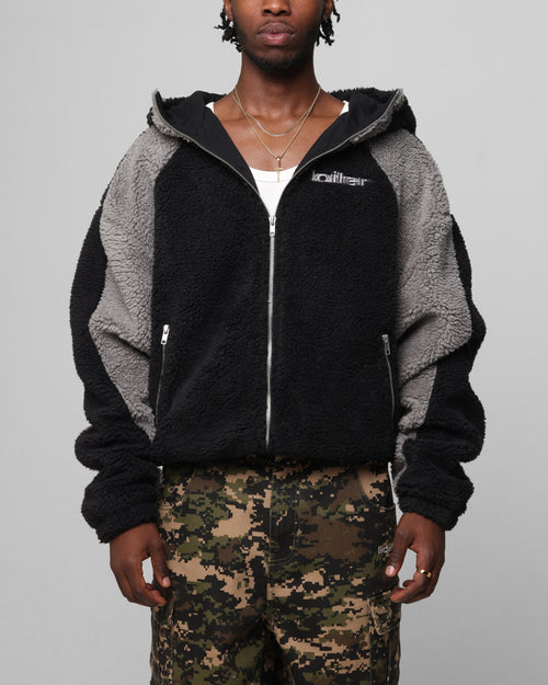Loiter Speedway Fleece Jacket Black/Grey