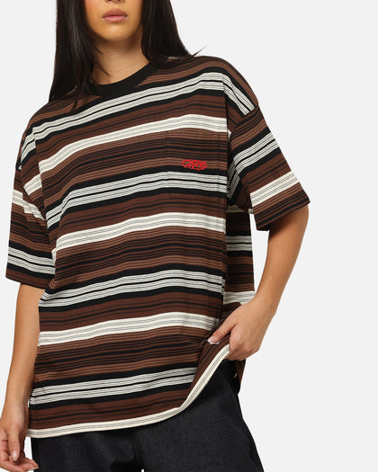 Carre Striped Pocket T-Shirt Brown Stripe