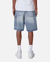 MNML Double Western Jewel Denim Shorts Blue