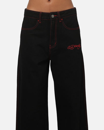 Ed Hardy Skull Rhinestone Jeans Black