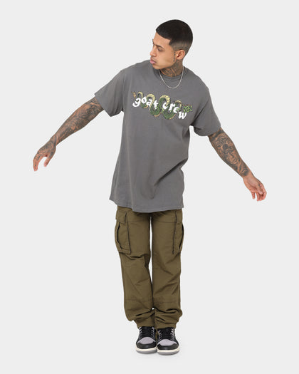 Goat Crew Sleeping Dragons T-Shirt Charcoal
