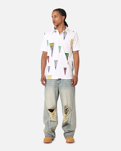 Students Golf Harris Pique Short Sleeve Polo Shirt White