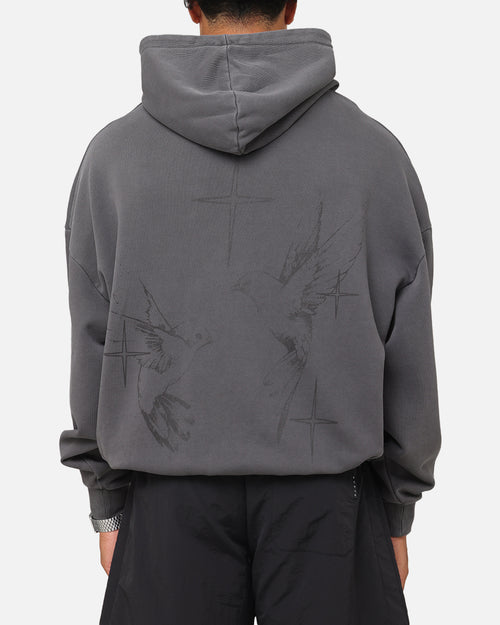 Saint Morta Destiny Rising Boxy Hoodie Washed Black