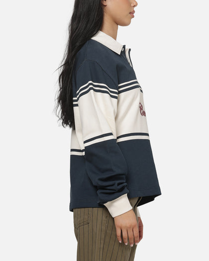 Carre Varsity Long Sleeve Polo Shirt Vintage Navy