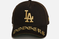 New Era Los Angeles Dodgers 'Washed Black Gothic Script' 9FORTY A-Frame Snapback Black