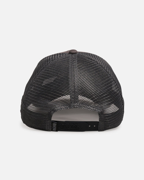 Von Dutch Distressed Patch Trucker Snapback Grey