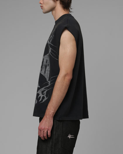 Loiter Cyber Cross Vintage Muscle T-Shirt Black