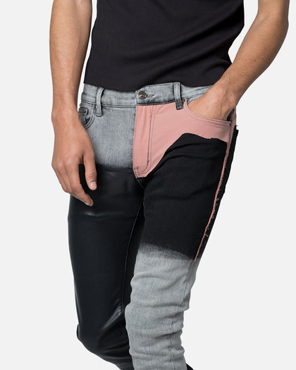 MNML X596 Patched Skinny Denim Jeans Multi