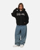 S Double Cursive Zip Hoodie Black