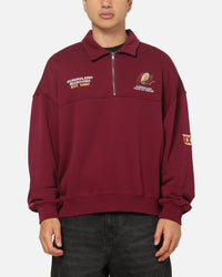 Mitchell & Ness Queensland Maroon Oversized Quarter Zip Crewneck Maroon