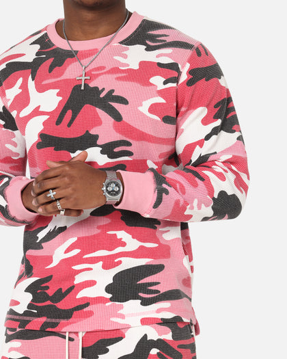 XXIII Printed Thermal Long Sleeve T-Shirt Pink Camo