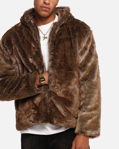 XXIII Into The Wild Fur Jacket Brown