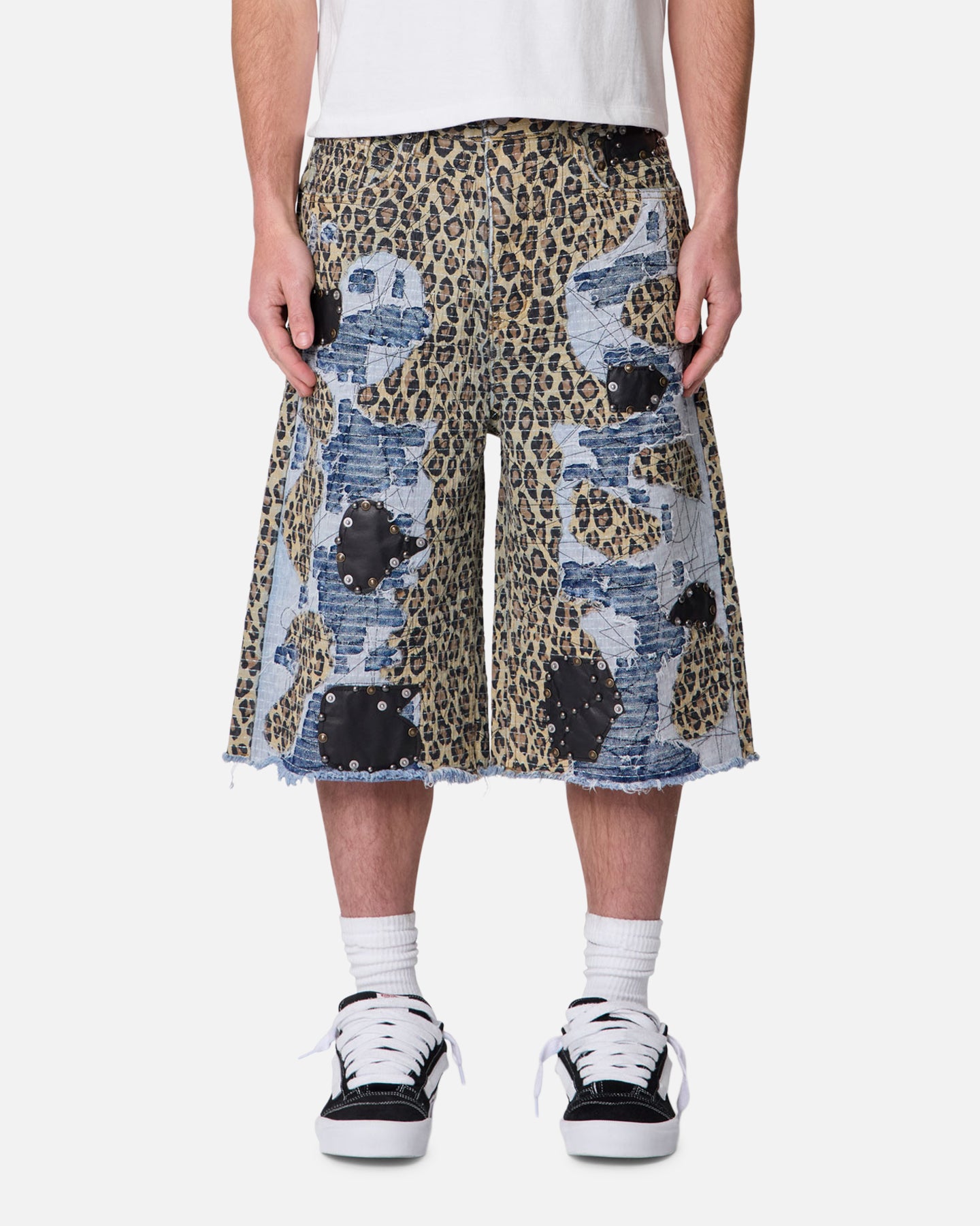 MNML Ultra Baggy Cheetah Boro Shorts Multi | Culture Kings US