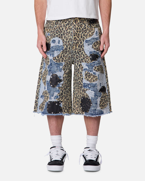 MNML Ultra Baggy Cheetah Boro Shorts Multi