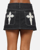 Ed Hardy Women's Steller Mini Skirt Mid Blue