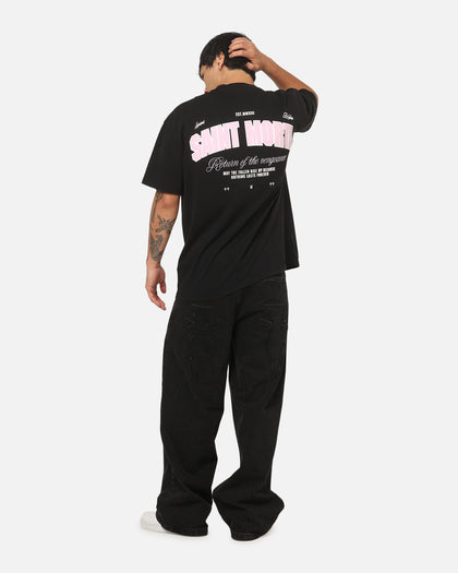 Saint Morta Rise Up Boxy T-Shirt Black/Pink