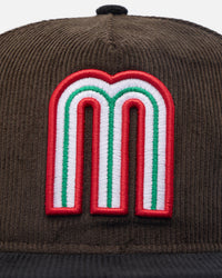 New Era Mexico National Baseball Team 'Mexican Cord Golfer' Corduroy Golfer Snapback Brown/Black