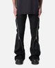 MNML D519 Leather Zipper Flare Pants Black