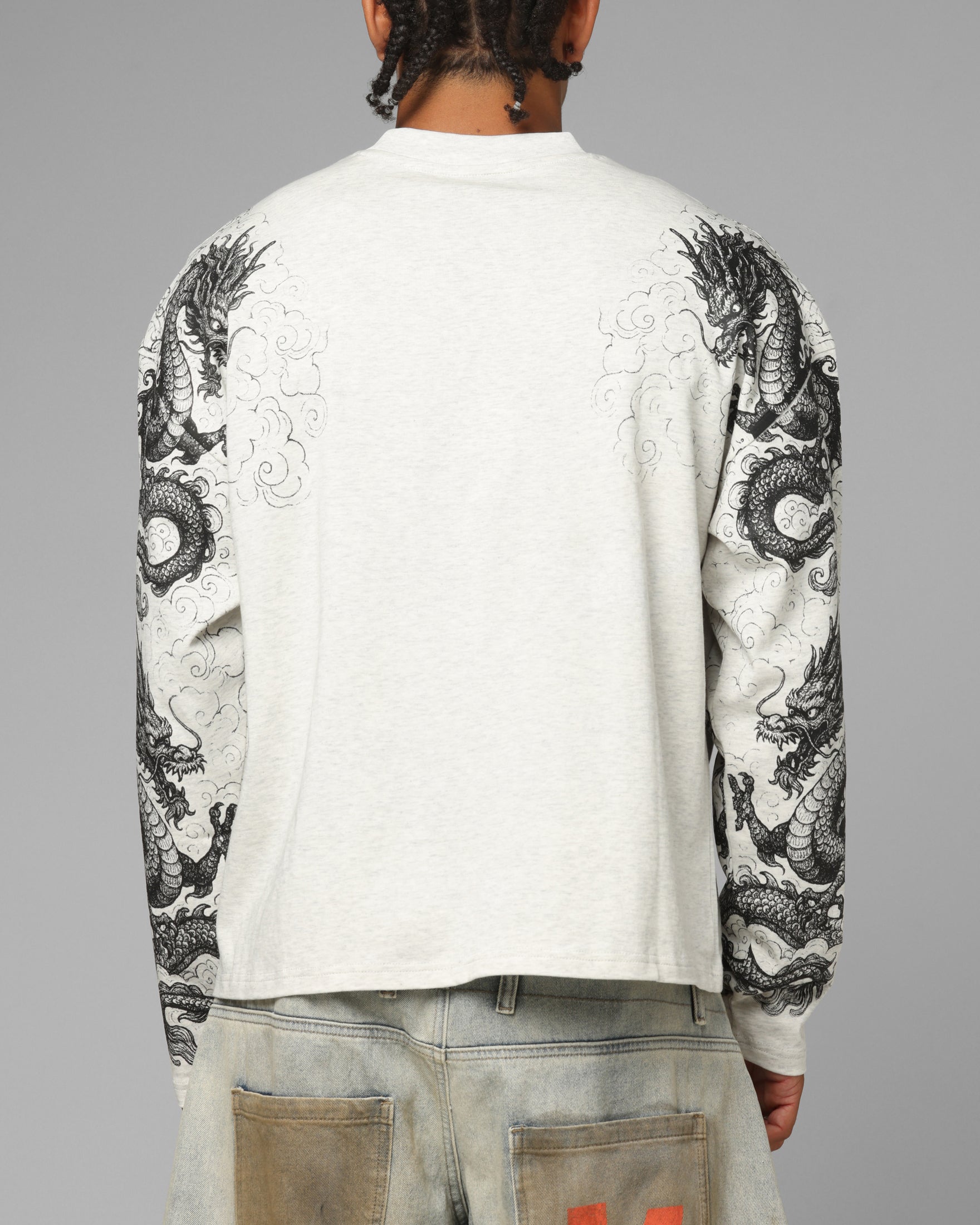 rurumu tattoo motif long sleeve Tシャツ Loiter Dragon Tattoo Long Sleeve T-Shirt White | Culture Kings US