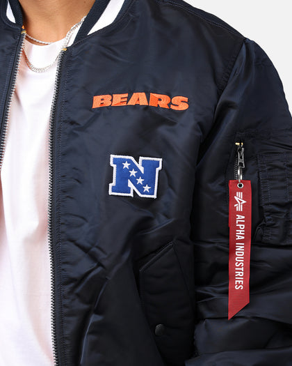 New Era X Alpha Series X NFL Chicago Bears MA-1 Bomber Jacket Navy/Orange