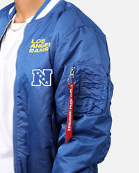 New Era X Alpha Series X NFL Los Angeles Rams MA-1 Bomber Jacket Royal/Black