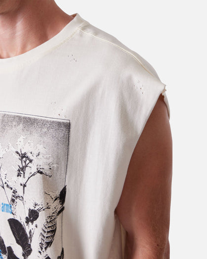 MNML Distressed Sleeveless Tank Antique White
