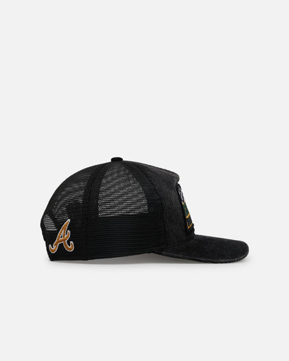 New Era Atlanta Braves 'Washed Cord Racer' Corduroy Golfer Trucker Snapback Washed Black